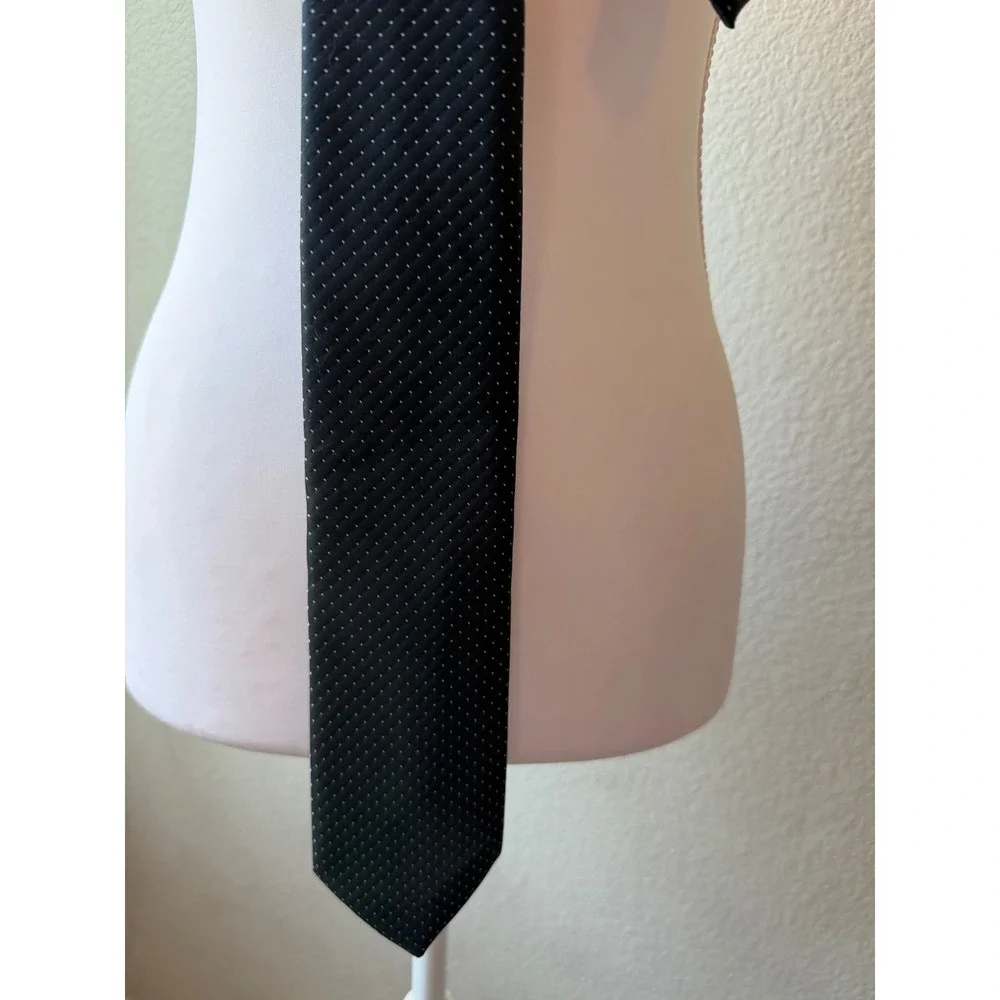 Racine Navy Blue Pinhead Micro Dot Necktie Paris Rome New York Classic Mens Tie